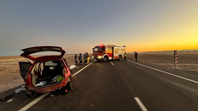   Dos personas murieron en accidente de tránsito en la Ruta 5 en Tarapacá 