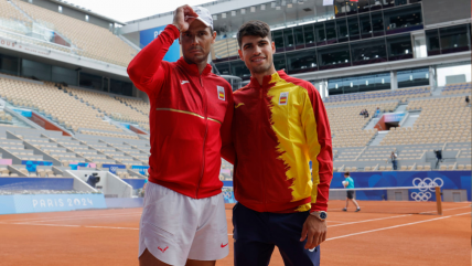  Rafael Nadal entrenó en París y acaparó miradas junto a Carlos Alcaraz 