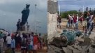 Protestas en Venezuela: Estatuas de Chávez son derribadas por manifestantes