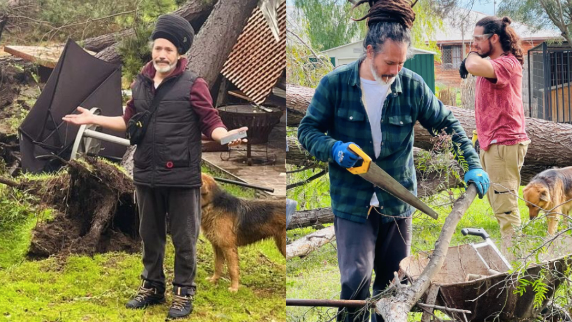 Quique Neira se recupera tras las consecuencias del sistema frontal en su casa de Batuco
