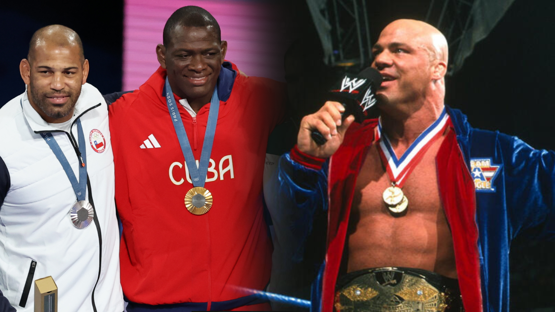 La sorpresiva reacción de Kurt Angle tras la final entre Mijaín López y Yasmani Acosta
