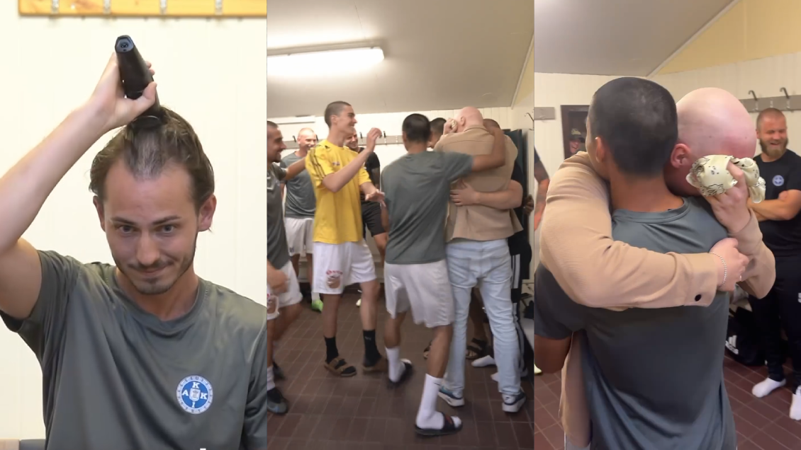 [VIDEO] Emocionante: Equipo sueco se rapó en apoyo a compañero con cáncer
