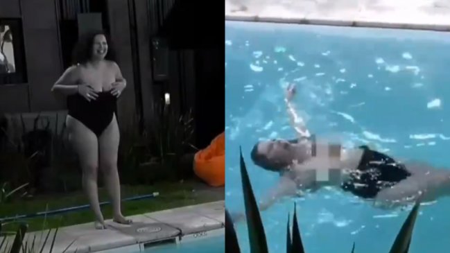 Michelle Carvalho se lanzó en topless a la piscina tras eliminación de Carlyn