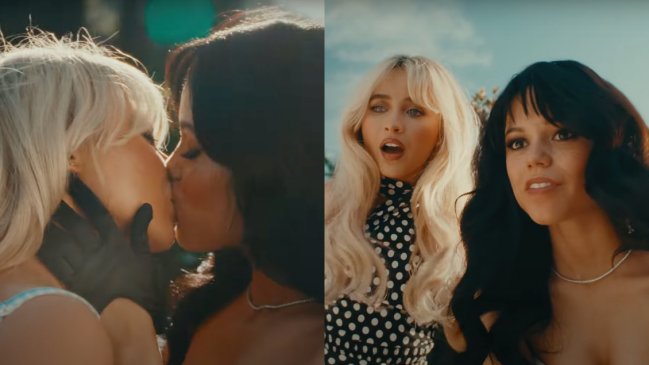 El inesperado beso de Sabrina Carpenter y Jenna Ortega en 
