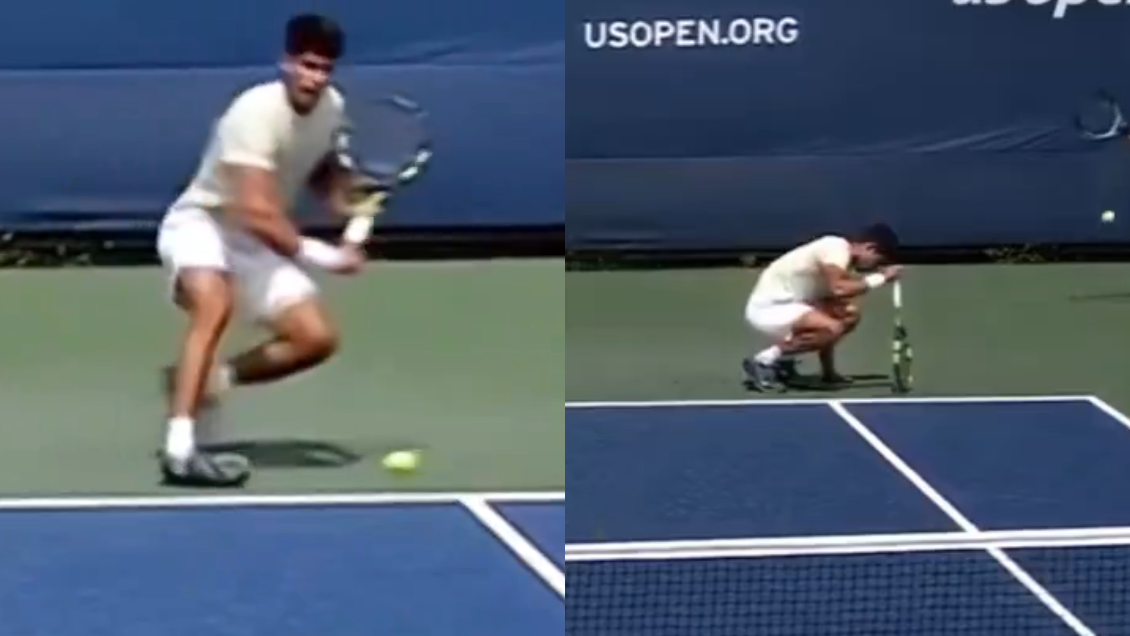 Carlos Alcaraz se torció el tobillo y abandonó su práctica en la antesala del US Open