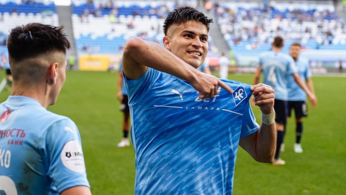 Thomas Galdames fue figura en Rusia con sus primeros dos goles para Krylya Sovetov