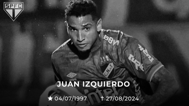 Sao Paulo lamentó la muerte de Juan Izquierdo: Un día triste para el fútbol