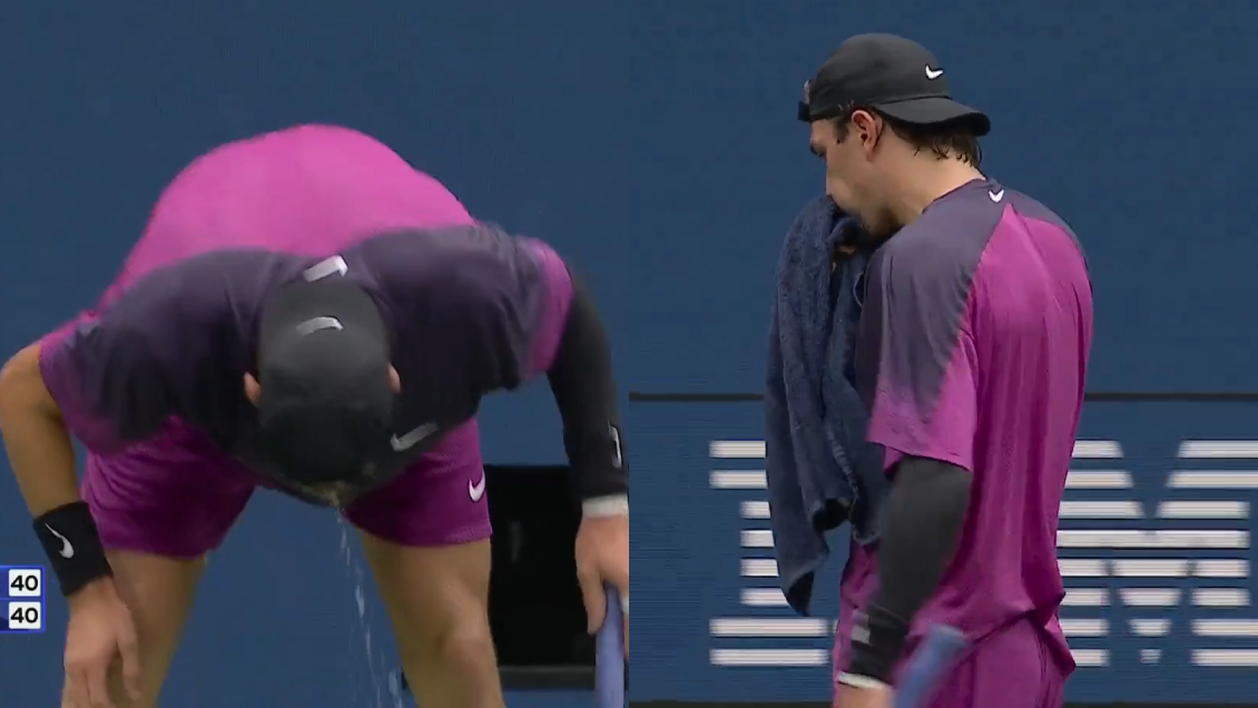 [VIDEO] Draper vomitó en plena semifinal de US Open contra Sinner