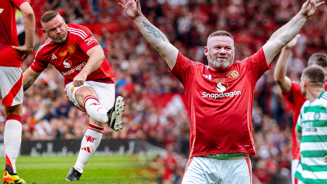 [VIDEO] Rooney marcó un golazo de tiro libre para las leyendas de Manchester United