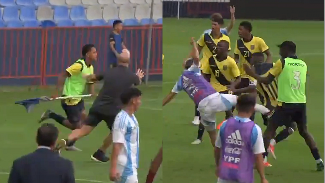   [VIDEO] Argentina y Ecuador sub 16 protagonizaron violenta pelea en amistoso 