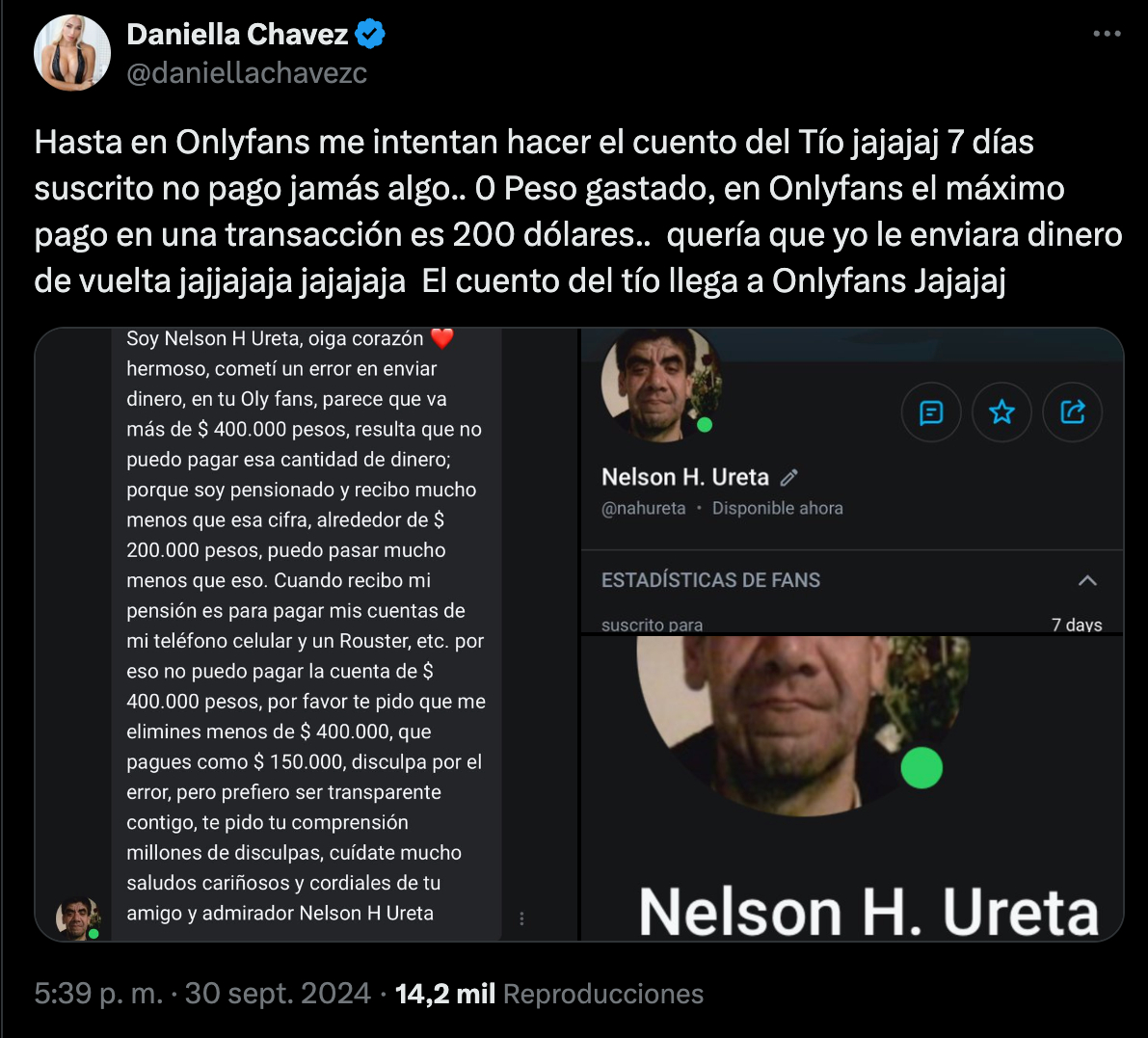 Daniella Chávez acusó "cuento del tío