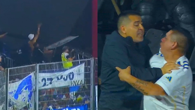 ¡Increíble! Riquelme se metió en la tribuna para frenar a hinchas en incidentes en la Copa Argentina