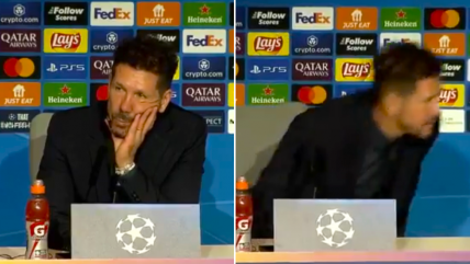   [VIDEO] Tenso momento: Diego Simeone abandonó molesto la conferencia de Atlético de Madrid 