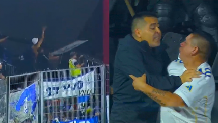   ¡Increíble! Riquelme se metió en la tribuna para frenar a hinchas en incidentes en la Copa Argentina 