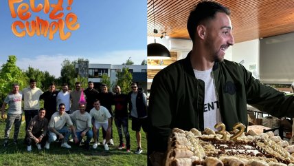   Jugadores de Colo Colo celebraron el cumpleaños de Javier Correa 