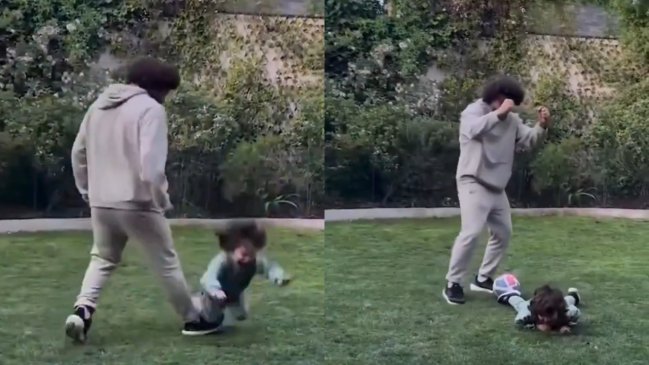 Con festejo incluido: Maxi Falcón no dudó y le quitó con todo la pelota a su hijo