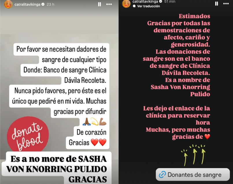 Catalina Pulido pidió donadores de sangre para su hijo Sasha