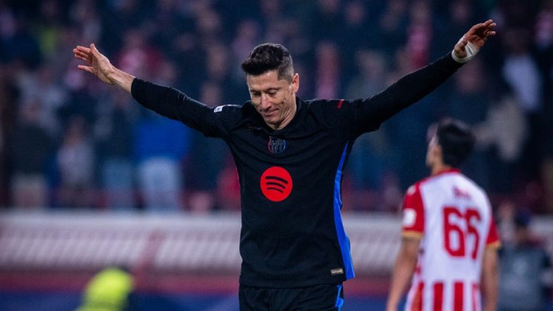 [VIDEOS] Lewandowski firmó doblete para la ventaja de Barcelona ante Estrella Roja