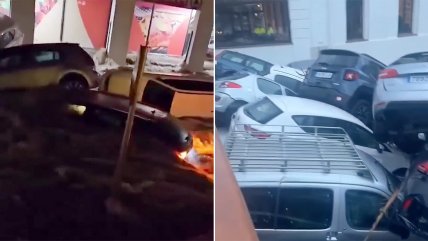   Decenas de autos fueron arrastrados por nuevas inundaciones en España 