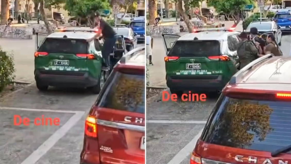 [VIDEO] Hincha de Colo Colo festejó el título sobre una patrulla y fue detenido