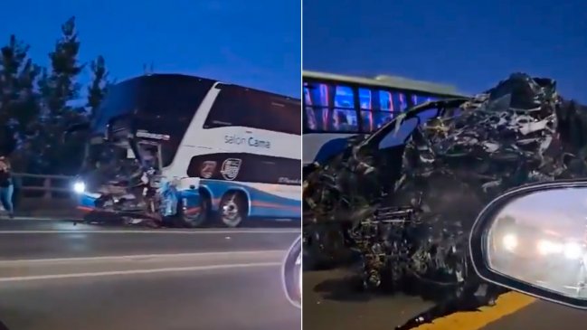 Al menos cuatro fallecidos dejó choque entre un jeep y un bus en Puente Llacolén