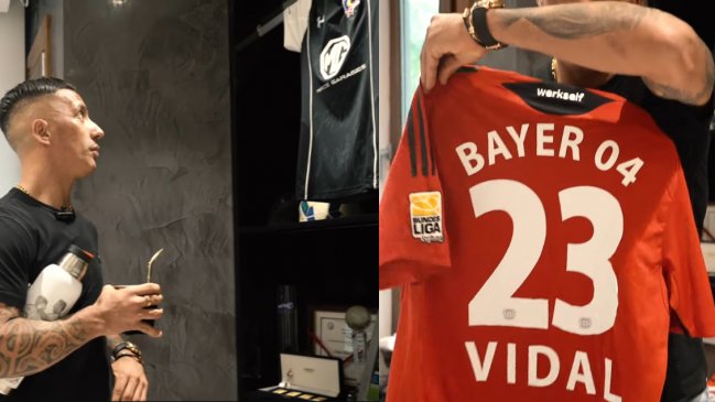 [VIDEO] Lucas Barrios exhibió camisetas de Colo Colo y Arturo Vidal en su 