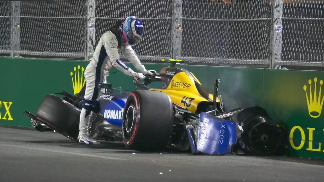 [VIDEO] Colapinto chocó en la qualy y quedó en duda para el GP de Las Vegas