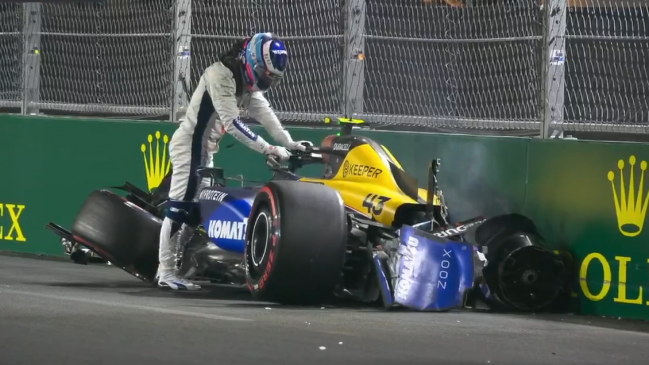 [VIDEO] Colapinto chocó en la qualy y quedó en duda para el GP de Las Vegas