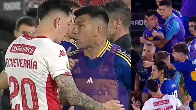 [VIDEOS] Entró a pelear: Medel tuvo un duro cruce con Echeverría y la barra de Huracán