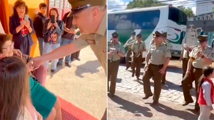 Mujer cumplió 101 años y fue homenajeada por orfeón de Carabineros