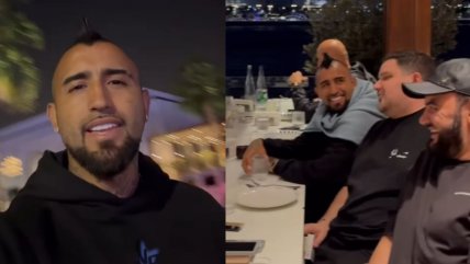   Arturo Vidal compartió en Dubai con conocido protagonista de meme 