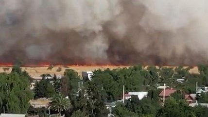   Tiltil: Incendio forestal en Huertos Familiares moviliza a Conaf y Bomberos 