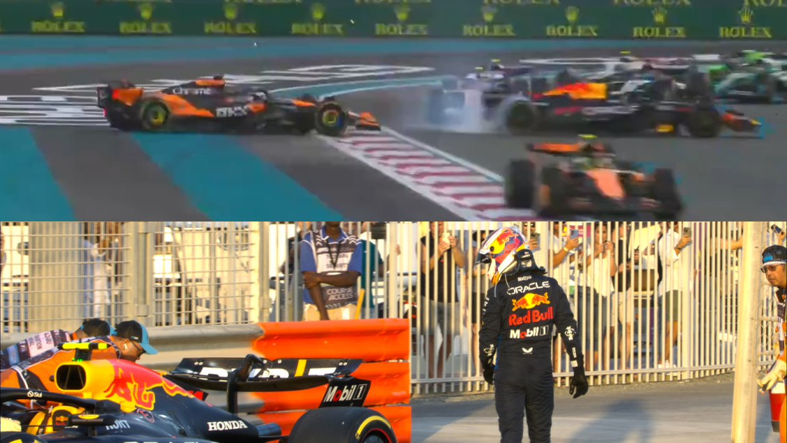 El toque de Verstappen con Piastri y el adiós de Pérez marcaron la largada en Abu Dhabi