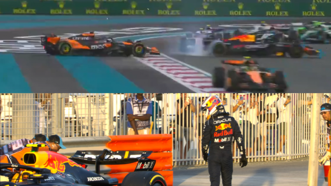 El toque de Verstappen con Piastri y el adiós de Pérez marcaron la largada en Abu Dhabi