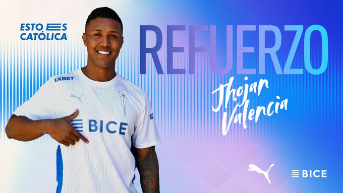 Universidad Católica anunció a Jhojan Valencia como su segundo refuerzo