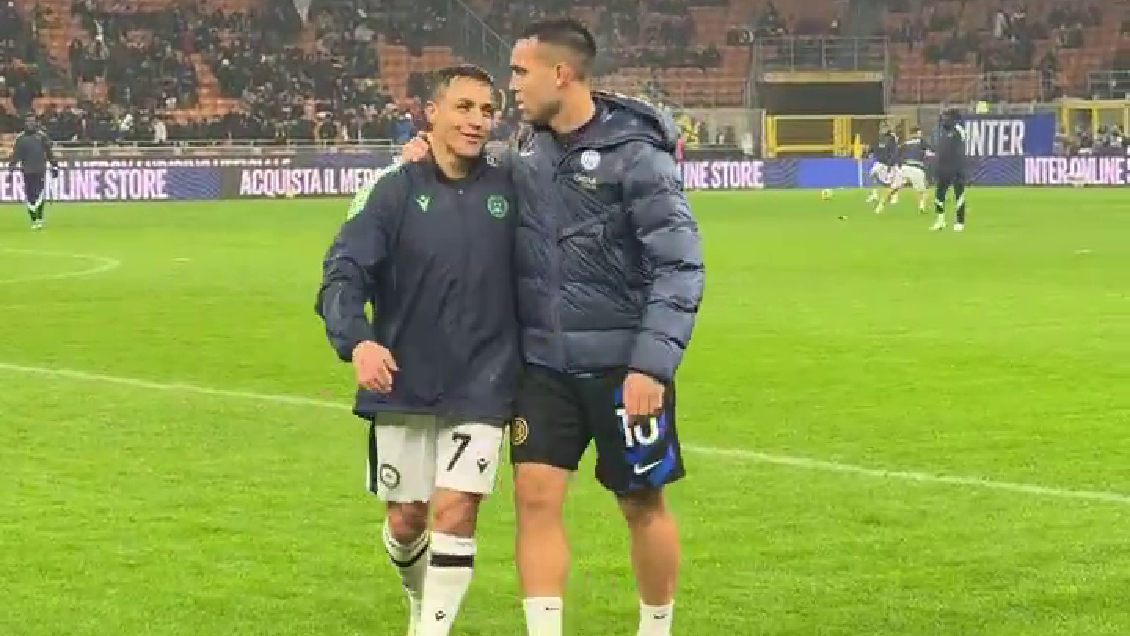 [VIDEO] El cariñoso saludo de Alexis Sánchez con Lautaro Martínez en la Copa Italia