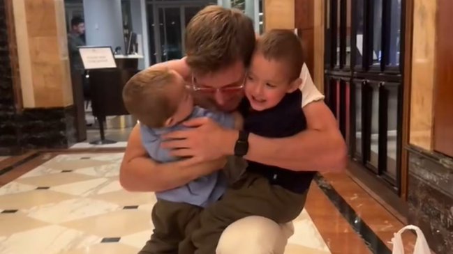 Pura ternura: Nicolás Jarry se reencontró con sus hijos en Australia