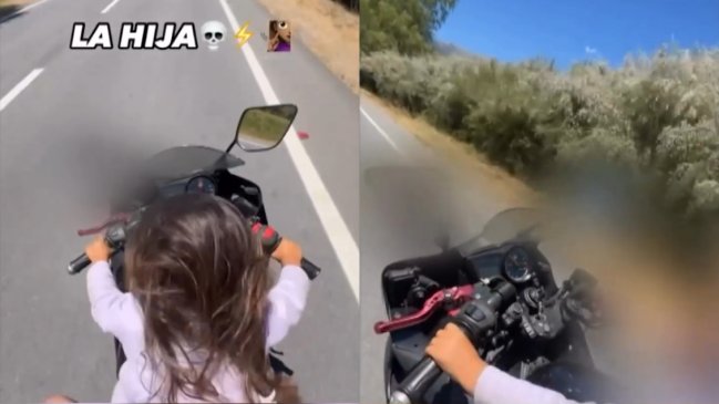 Insólito: Padre grabó a su hija pequeña manejando una moto a 80 km/h