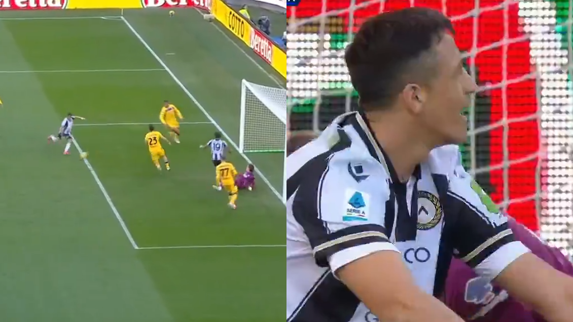 [VIDEO] Dos tiros seguidos al palo: La increíble jugada de Alexis contra Atalanta