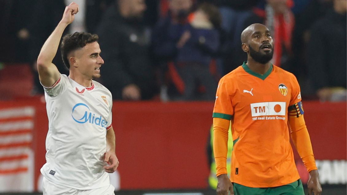 Valencia perdió puntos importantes en el final frente a Sevilla y sigue colista en La Liga