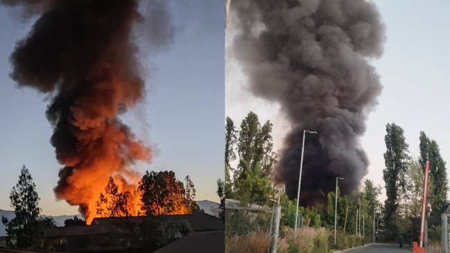 Gran incendio destruyó fábrica de muebles en La Pintana