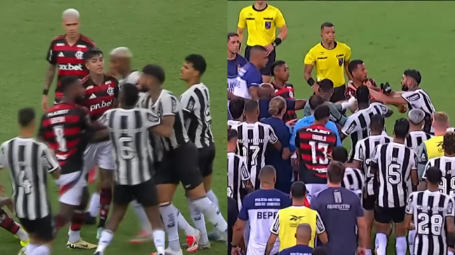 Flamengo de Pulgar y Botafogo terminaron a los golpes en el Torneo Carioca