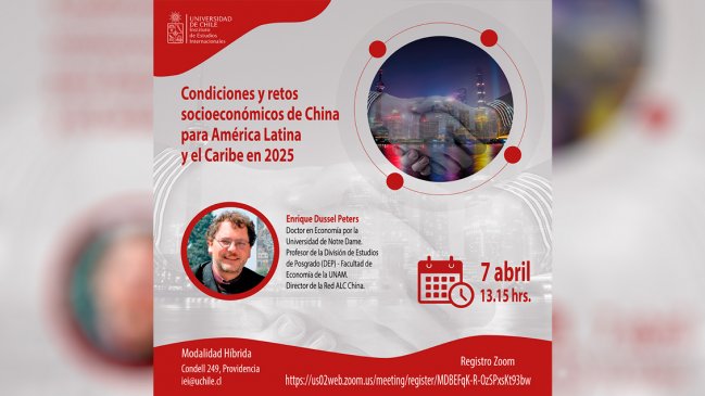 Doctor en Economía realizará charla en el IEI sobre China y los retos para Latinoamérica