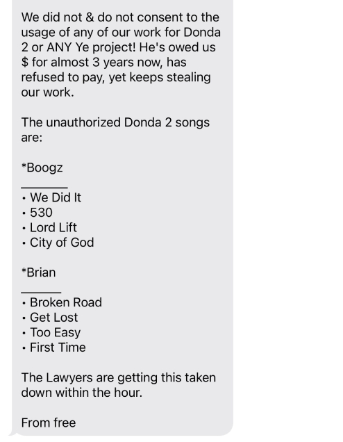 Screenshot de Free @kanyewest en X