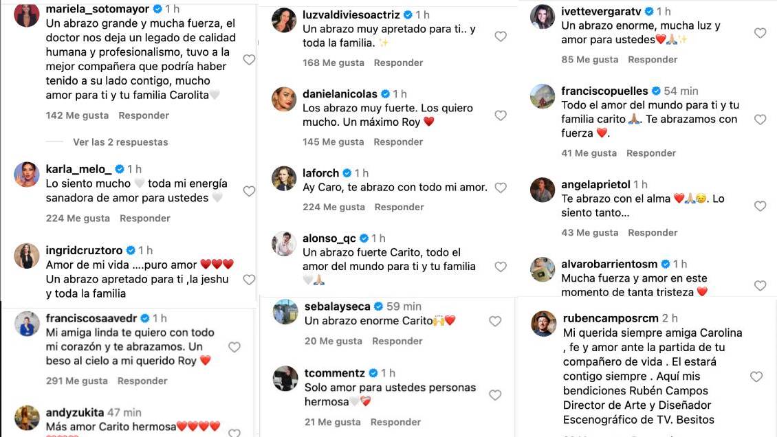 Figuras del espectáculo despidieron a Roy Sothers, marido de Carolina Arregui