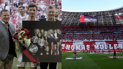   Thomas Müller recibió homenajes de Bayern y los hinchas en su último duelo en el Allianz Arena 
