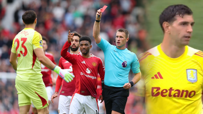 [VIDEO] “Dibu” Martínez salió expulsado en su último partido con Aston Villa