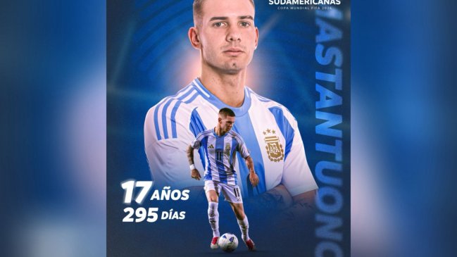 Franco Mastantuono se convirtió en el jugador más joven en debutar en la selección argentina