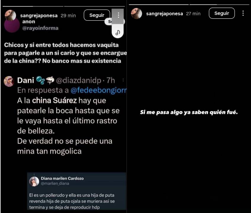 China Suárez expone amenazas de alto calibre en su contra