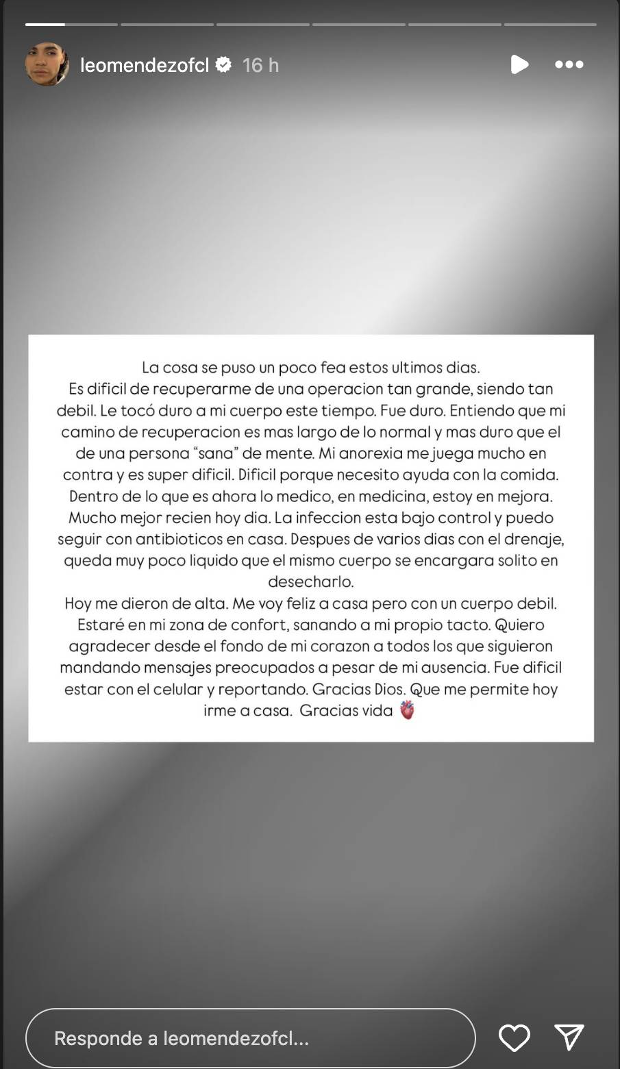 Leo Méndez Jr. fue dado de alta tras complicaciones médicas Leo Méndez Jr. fue dado de alta tras complicaciones médicas